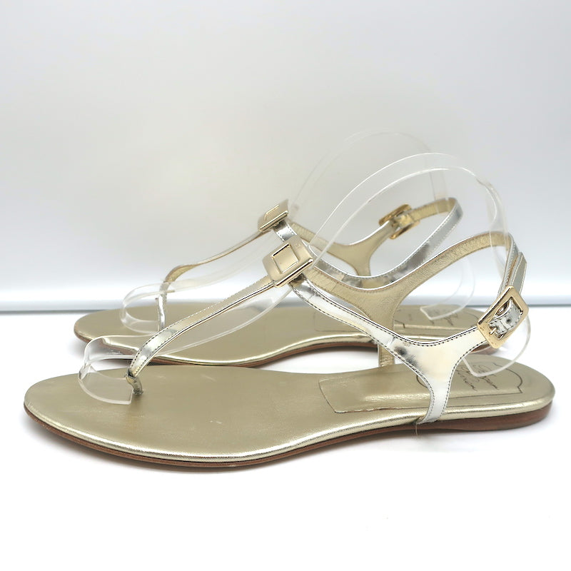 VKEKIEO Flat Toe Flat Sandals For Women Flat Heel Ankle Strap Rhinestone  Silver 42 - Walmart.com